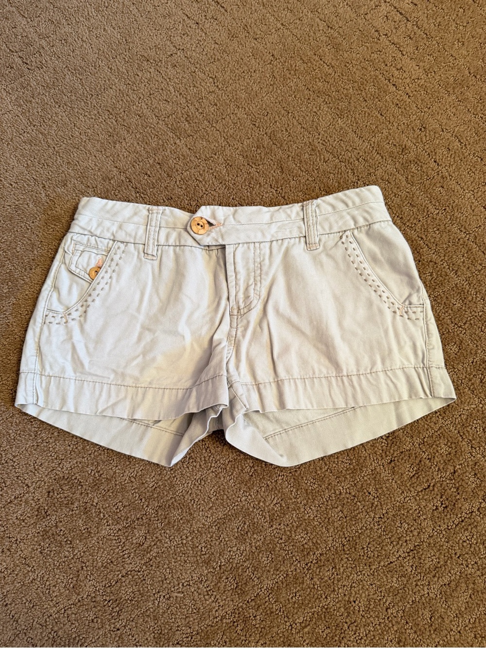 OP Khaki Cargo Low Rise Micro Shorts Women’s Size 1